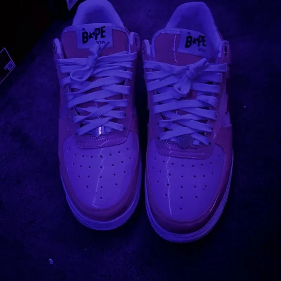 Bape Pink and White Skate Sneakers - Picture 2 of 6